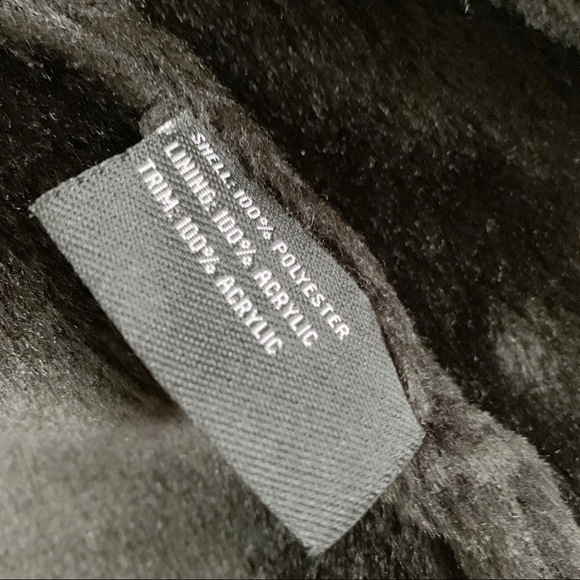 Black Winter Coat Faux Leather & Fur - Picture 6 of 6